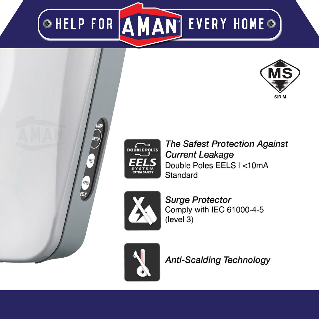 JOVEN Water Heater With Pump Rain Shower Bathroom Instant Hot Water ...