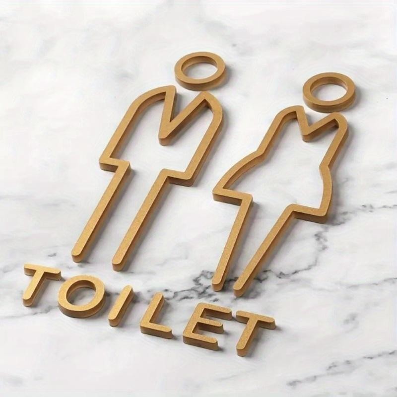 Luxury Black Gold Bathroom Sign – Premium 3D Acrylic Home Decor for ...