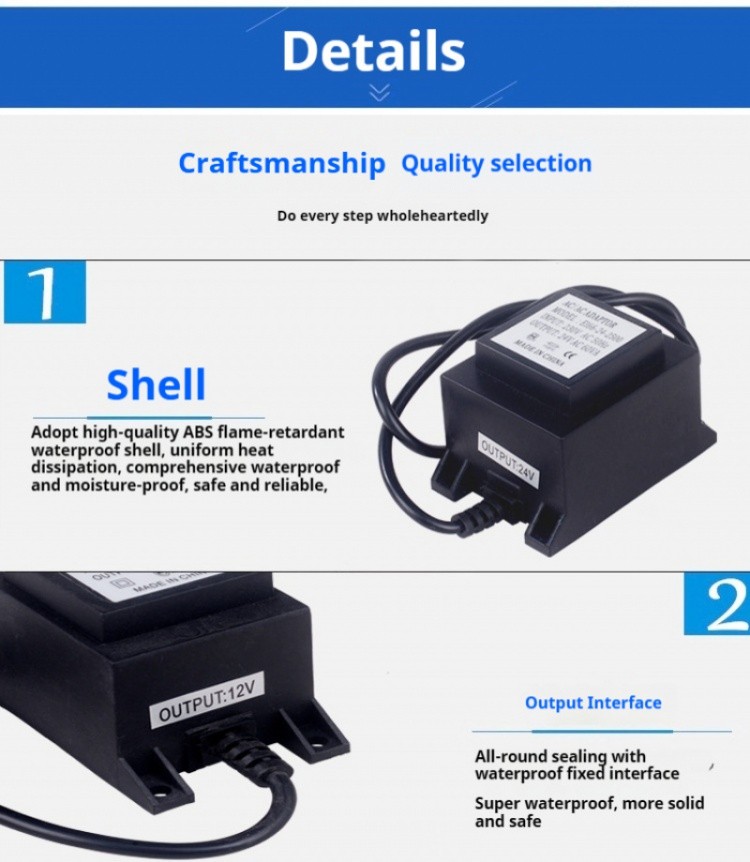 Waterproof Transformer 220V to 24V/12V 80W for Underwater Lights AC ...