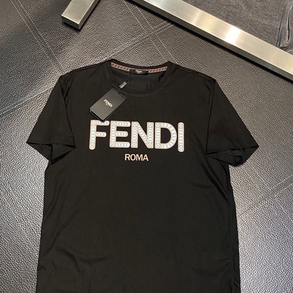 Fendi 2024 Trendy Brand New Letter Printed Round Neck Casual Short sleeved Men s And Women s Pure Cotton T shirts Are Lo Shopee Malaysia