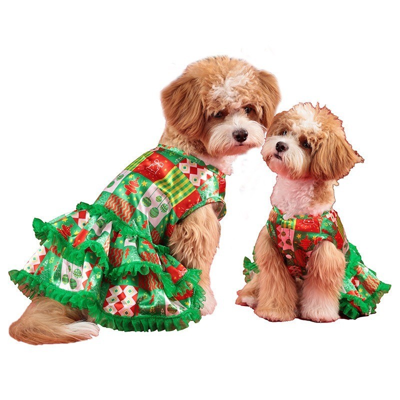 Amazon Girl Dog Christmas Outfits New Pet Clothes, Christmas