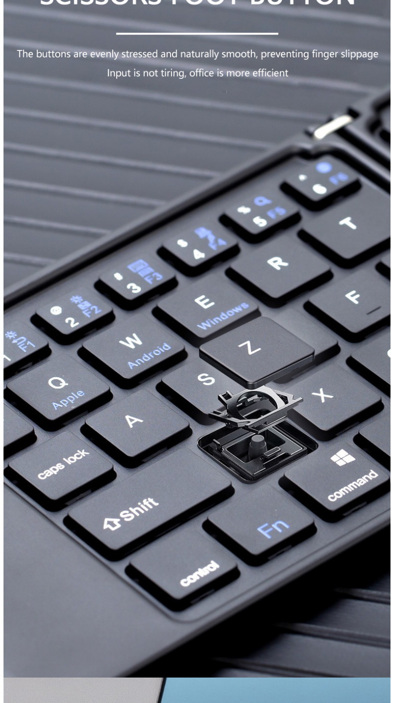 Foldable Bluetooth Keyboard Portable Ultra Slim Mini Wireless Keyboard ...