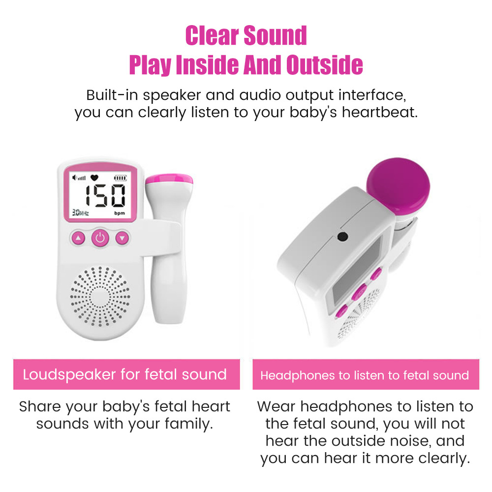Salorie Ultrasound Doppler Fetal Portable Baby Monitor Pregnancy Women ...