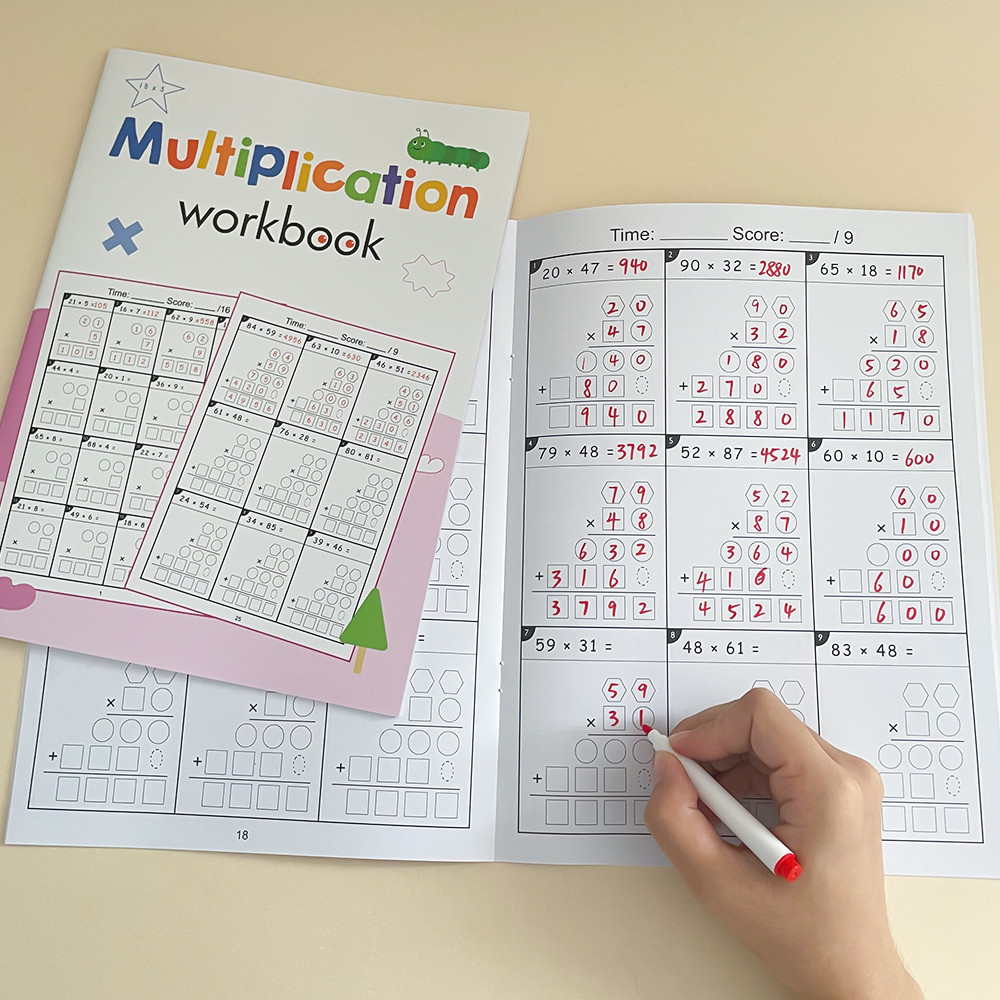 32 Pages Math Arithmetic Workbook 2 Digit Multiplication Mathematics ...