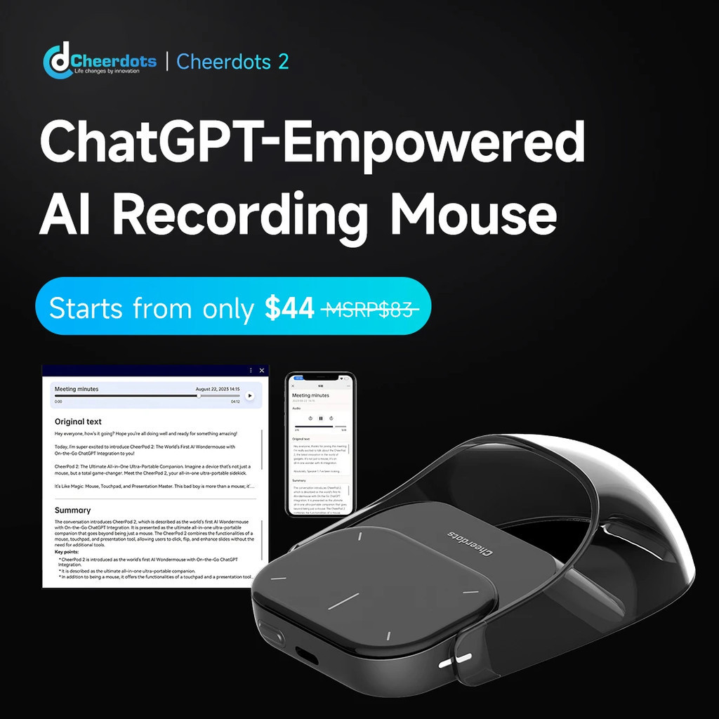 CheerTok Cheerdots 2 Wireless Touchpad All-in-one Pocket AirMouse AI ...