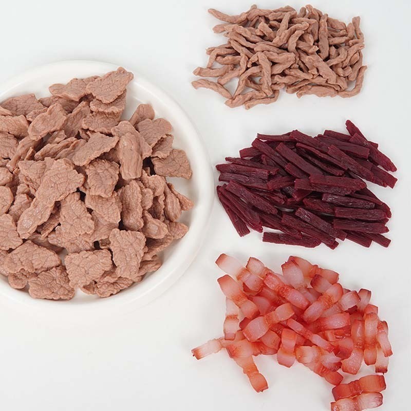 Mini Artifical Meat Slices PVC Simulation Shredded Meat Streaky Pork ...