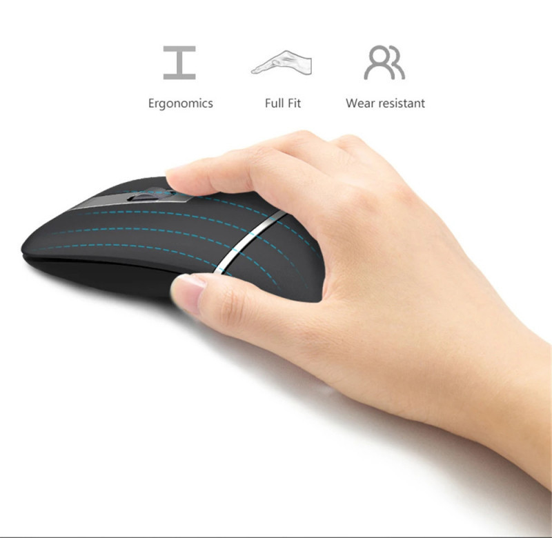 Bluetooth Wireless Arc Travel Mouse, Dual Model (2.4G+BT5.1) Rotating ...
