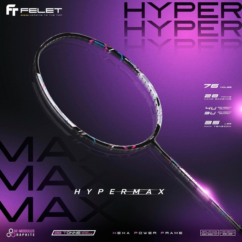 FELET HYPERMAX Badminton racket 100% Original Racket | Shopee Malaysia