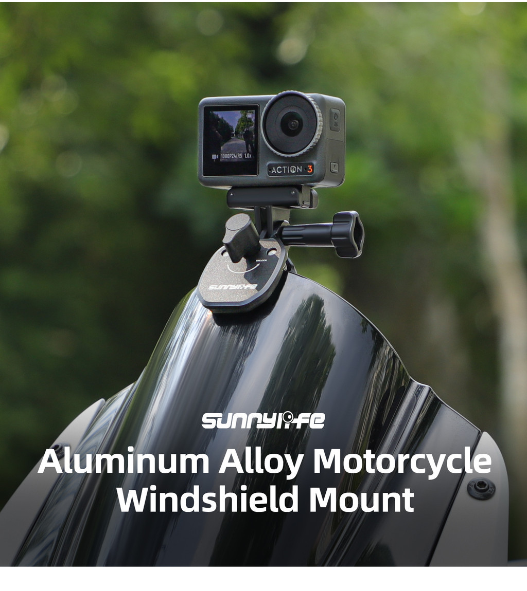 Motorcycle Windshield Clip for Insta360 X5/Ace Pro2/GoPro13/DJI Action ...