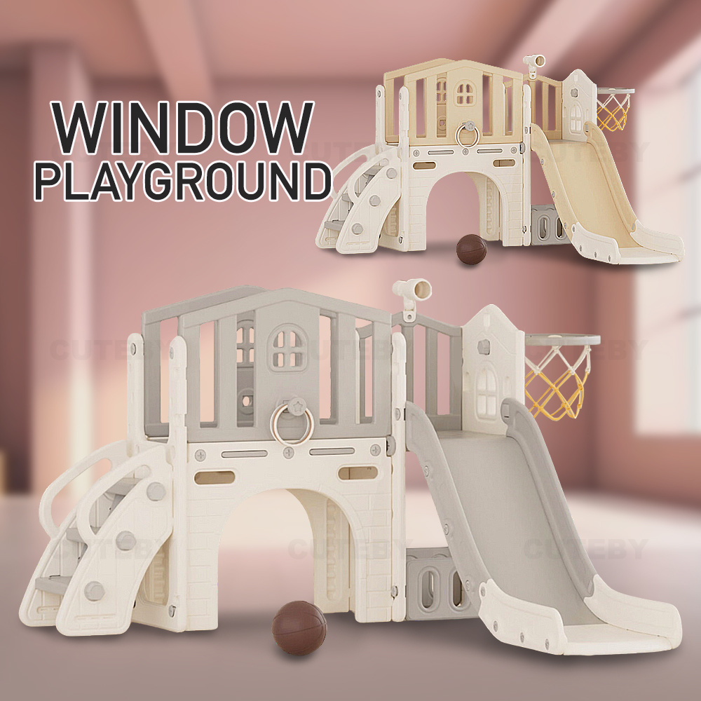 WINDOW PLAYGROUND Children Indoor Outdoor Playground Set Kid Slides ...