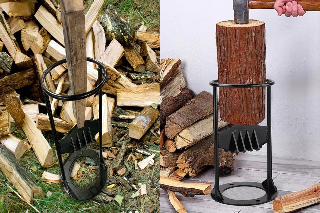 Metal Wood Splitter Cooking Firewood Splitter Portable Heavy Duty Log ...