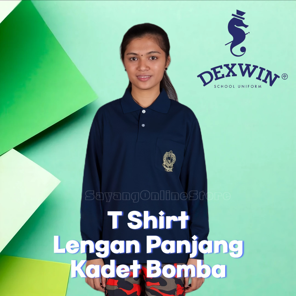 Dexwin T-shirt Co-curriculum Bercollar Lengan Panjang Kadet Polis Kadet ...