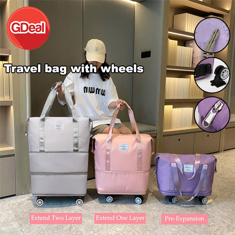 GDeal Roller Portable Double Layer Handbag Shoulder Bags Extendable ...