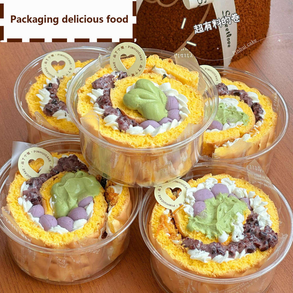 50Pcs Cawan Plastik Persegi/Bulat Untuk Kue, Puding, Dessert, Sundae ...