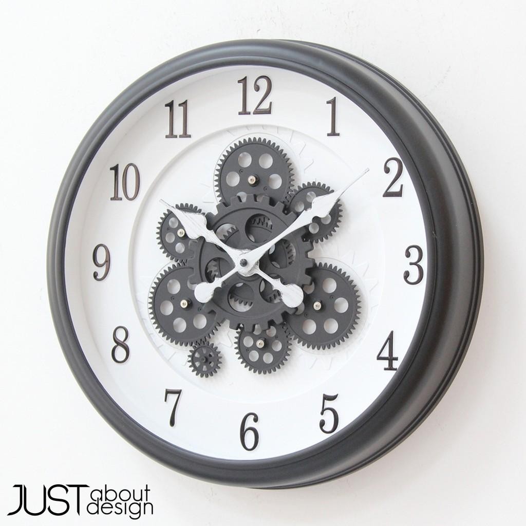 Wall Clock Jam Dinding Movable Gear Design Roman Numeric Designs Wall ...