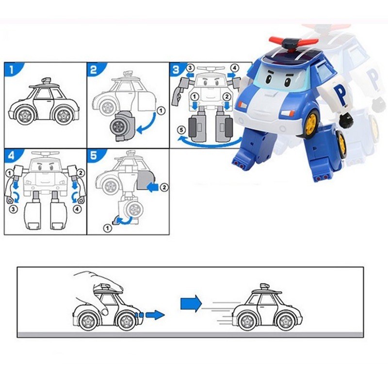 COD POLI Transforming Police Car Roy Robot Toys Amba Fire Truck ...
