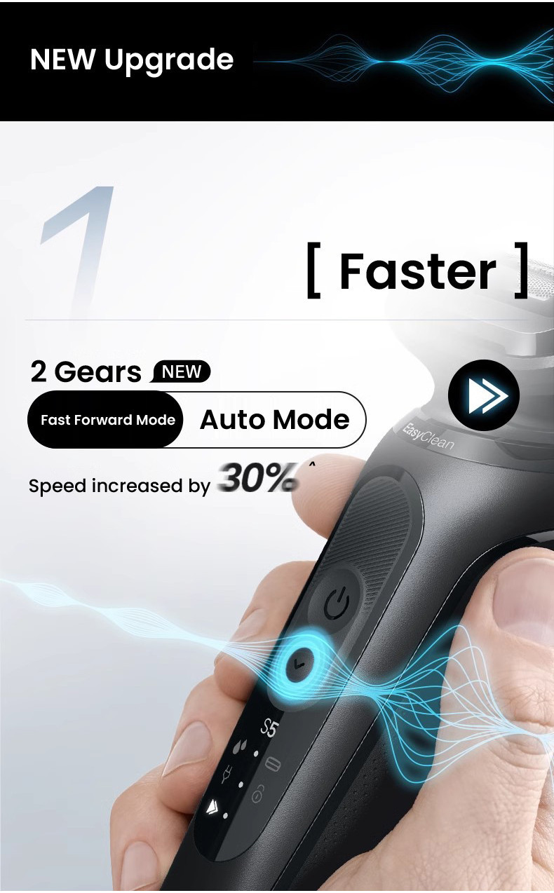 Braun Series 5 Pro Electric Shaver 52N1200s Powerful Motor Fast