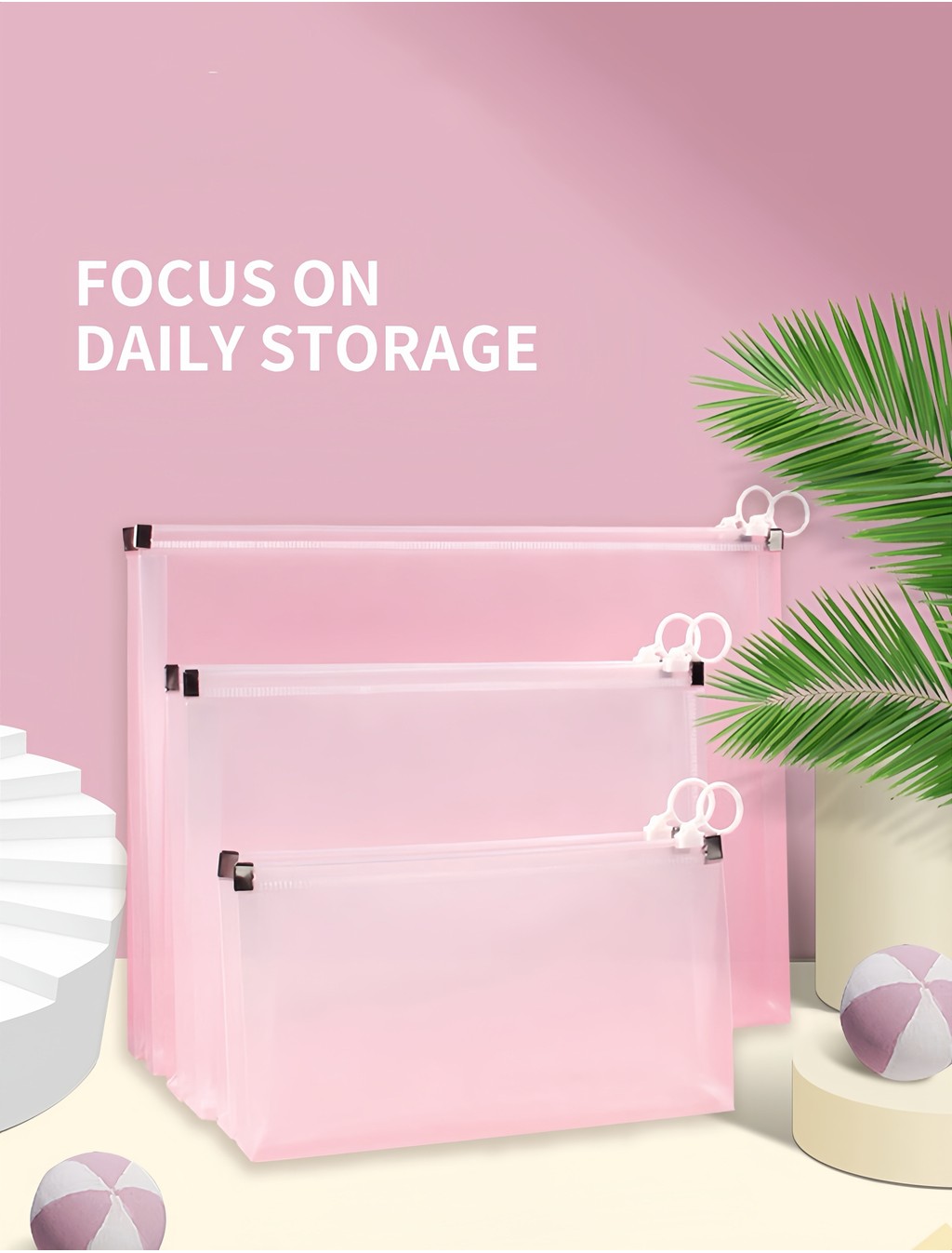 A4 A5 B6 Zipper Pouch Clear Document Bag Book File Folder Stationery ...