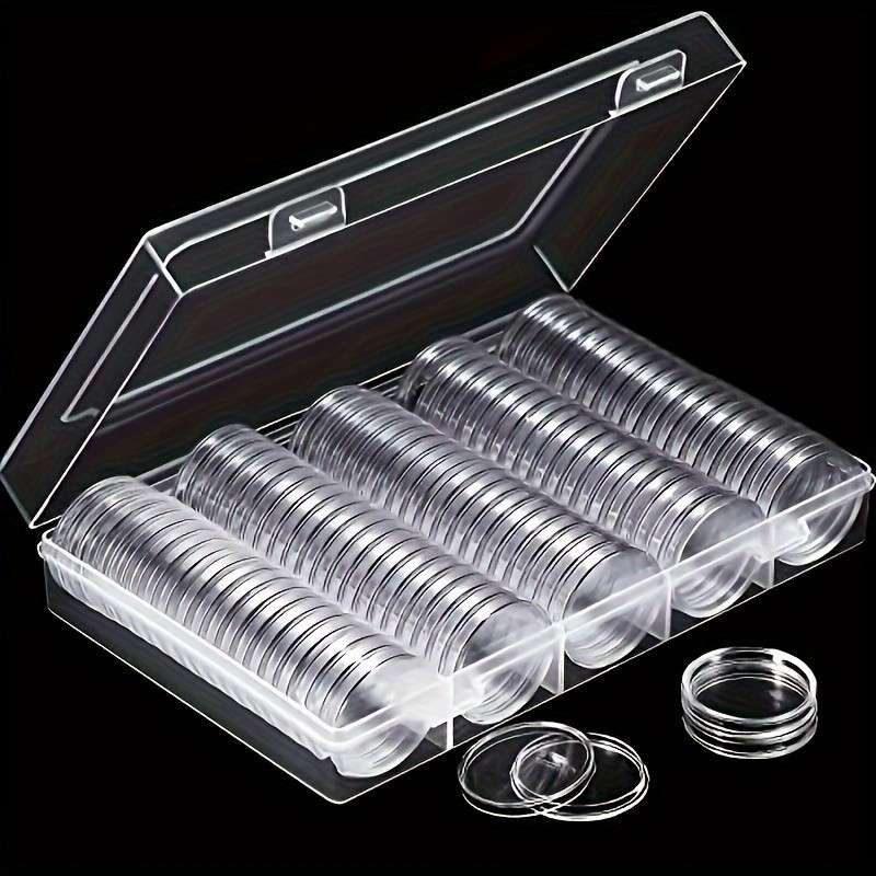 30mm/clear/round plastic/coin capsule container empty storage box fixed ...