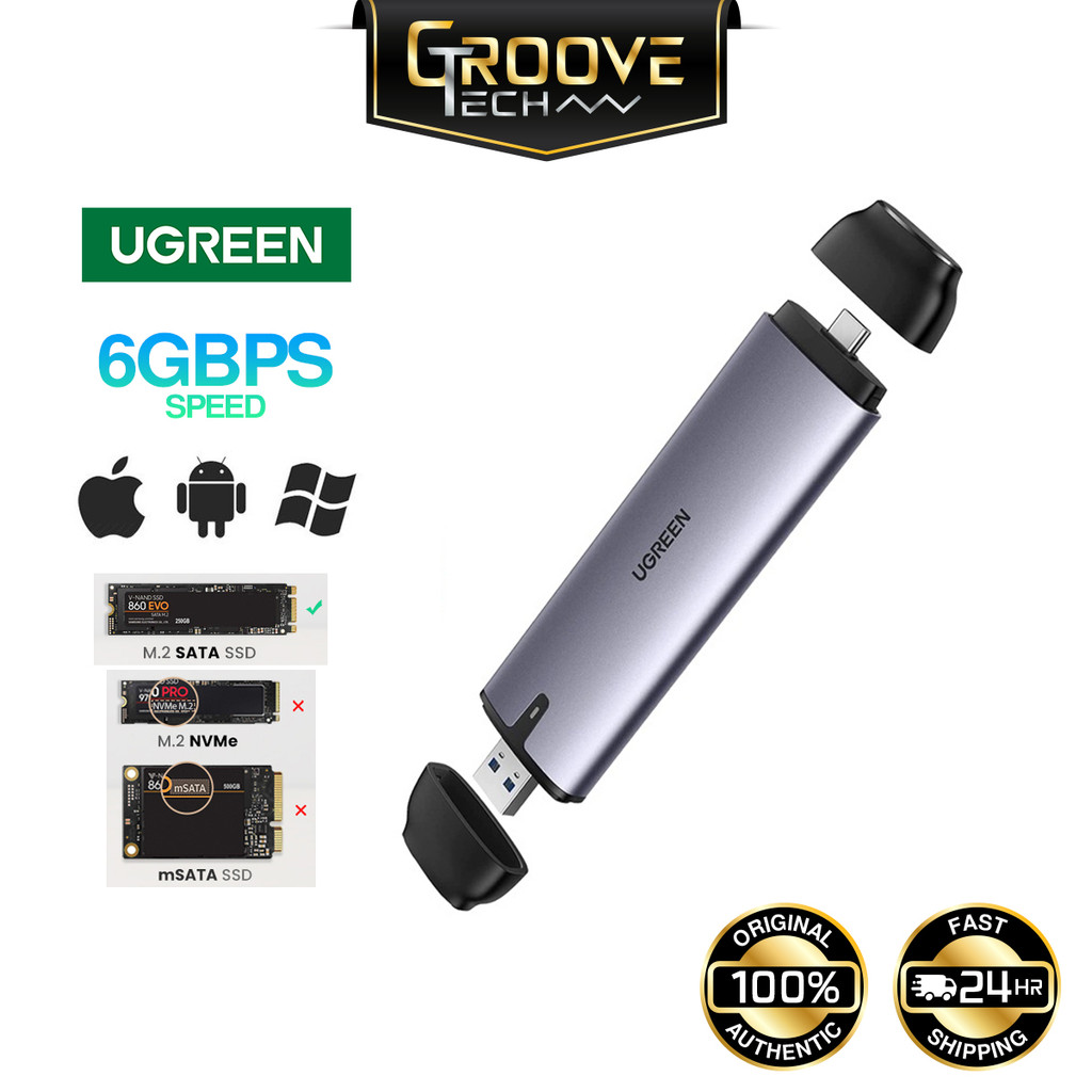 UGREEN USB NGFF M.2 SATA B-Key SSD Enclosure 6GBPS Data Transfer Speed ...