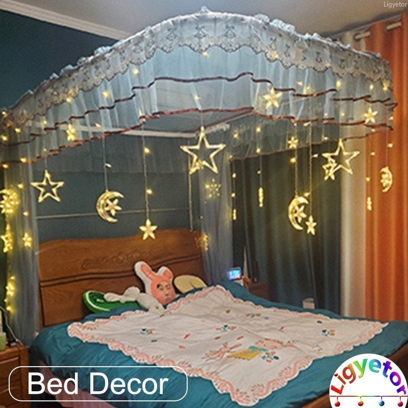 Ligyetor Raya LED Moon Star Fairy String Lights Curtain Lights for ...