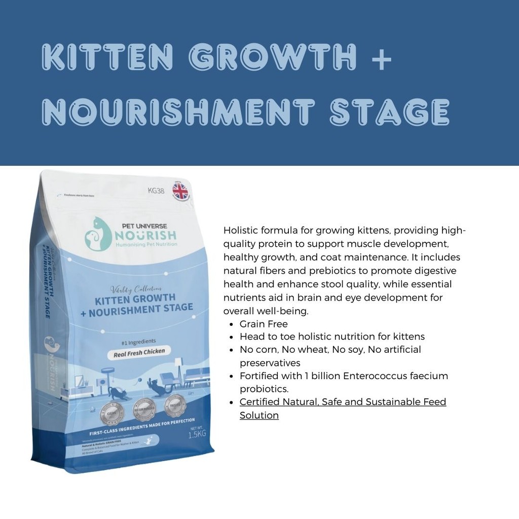 Pet Universe Nourish Cat Dry Food 1kg Vitality Collection Makanan