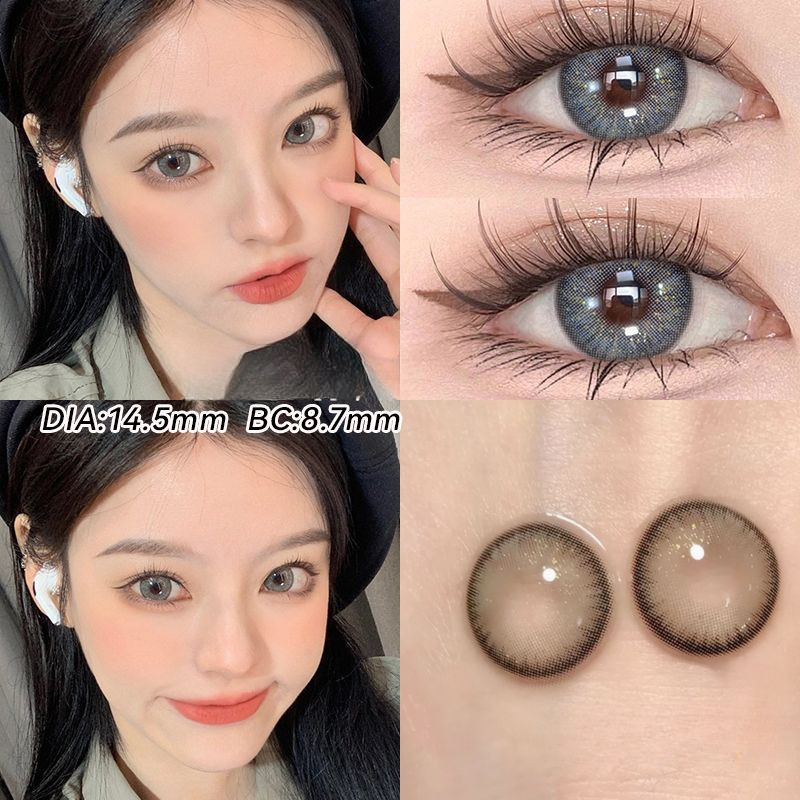 【0~ -6.00°】 12 Months 2 pcs contact lenses with power 14.5mm reusable ...