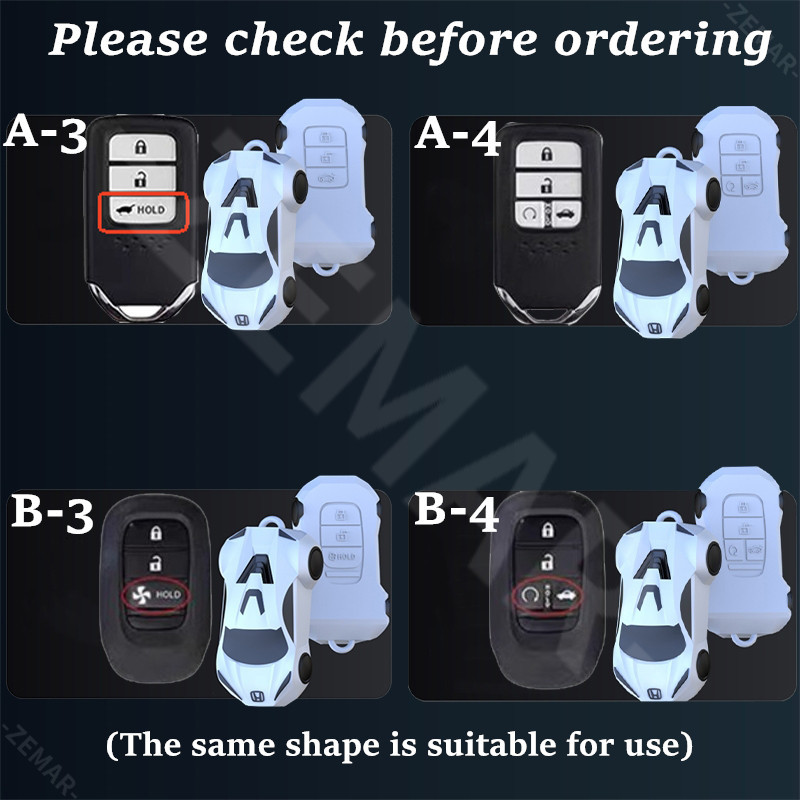 Honda Silicone Car Key Shell Key Case Sports Car Design Key Cover Smart ...
