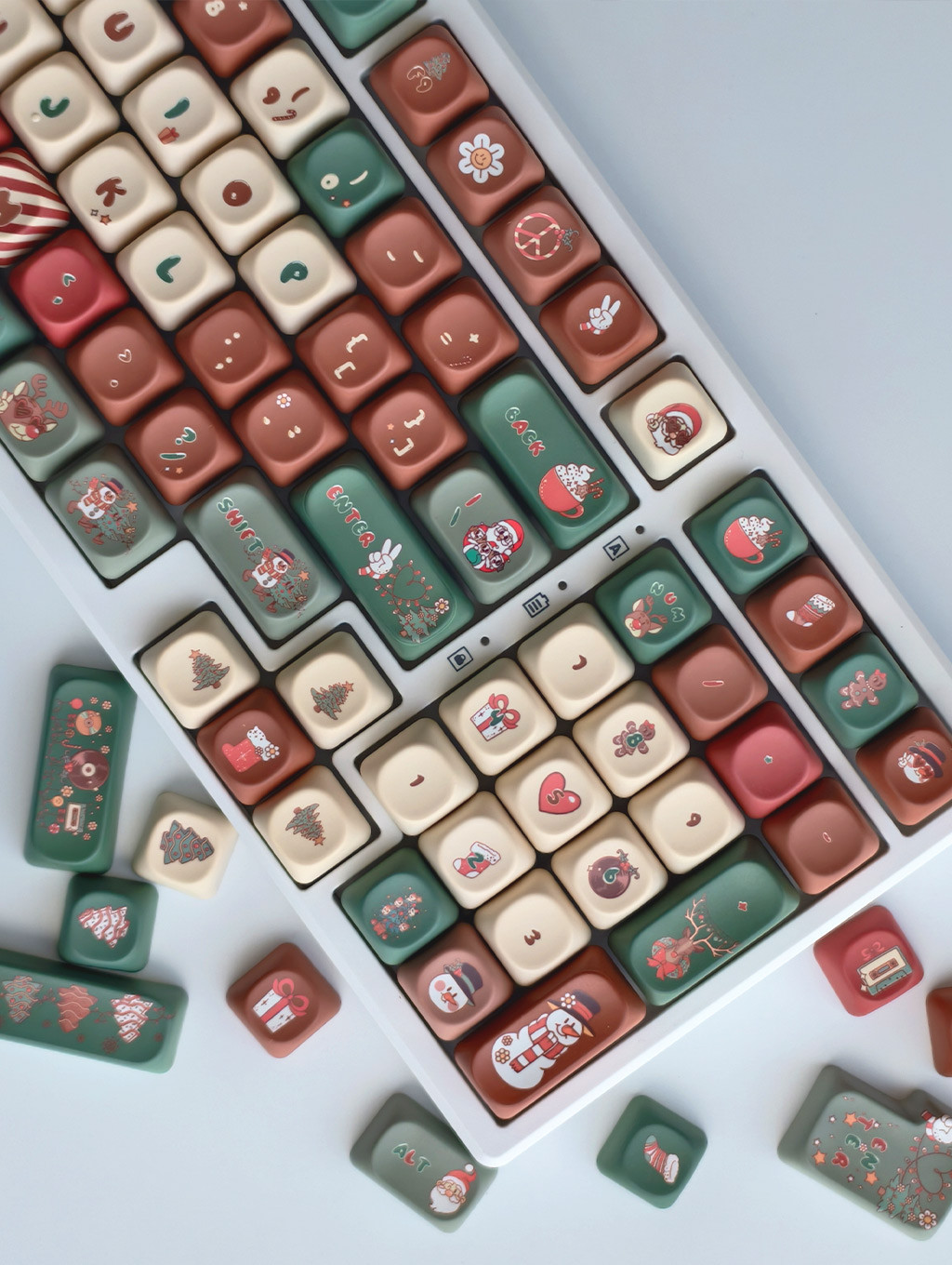 Merry Christmas Keycaps MOA Profile 130 Keys PBT Dye Sublimation Aula ...