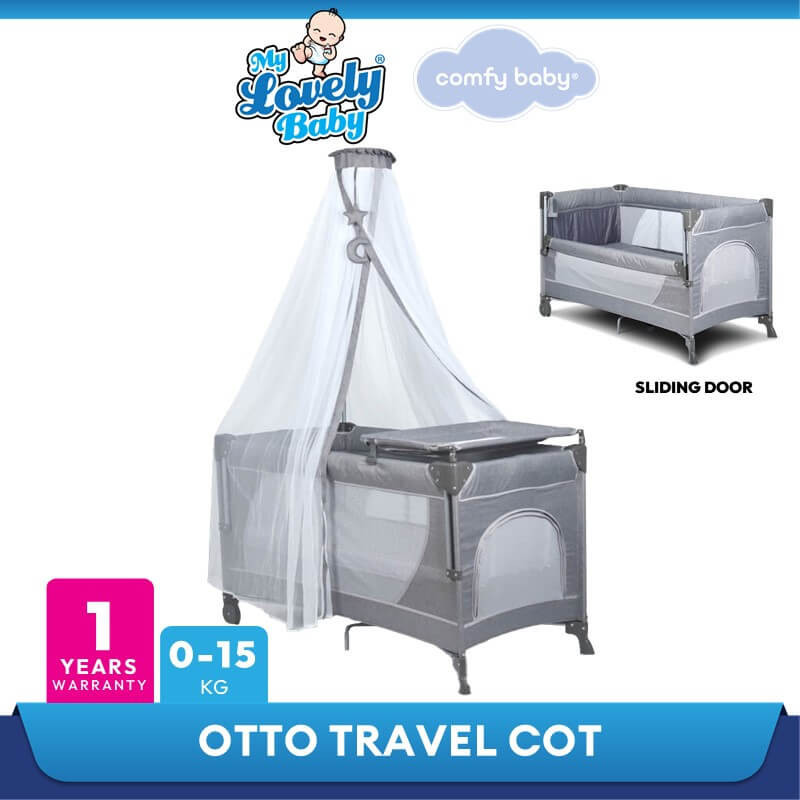 Comfy Baby Otto Magic Fold Travel Cot with Sliding Door,Diaper Changer