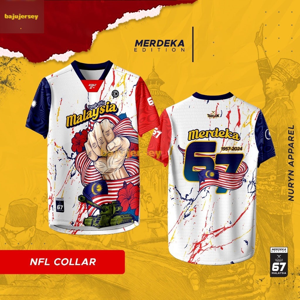 🔥🔥 2024 Merdeka Malaysia Sublimation Shirt Baju Merdeka Dewasa Lelaki ...