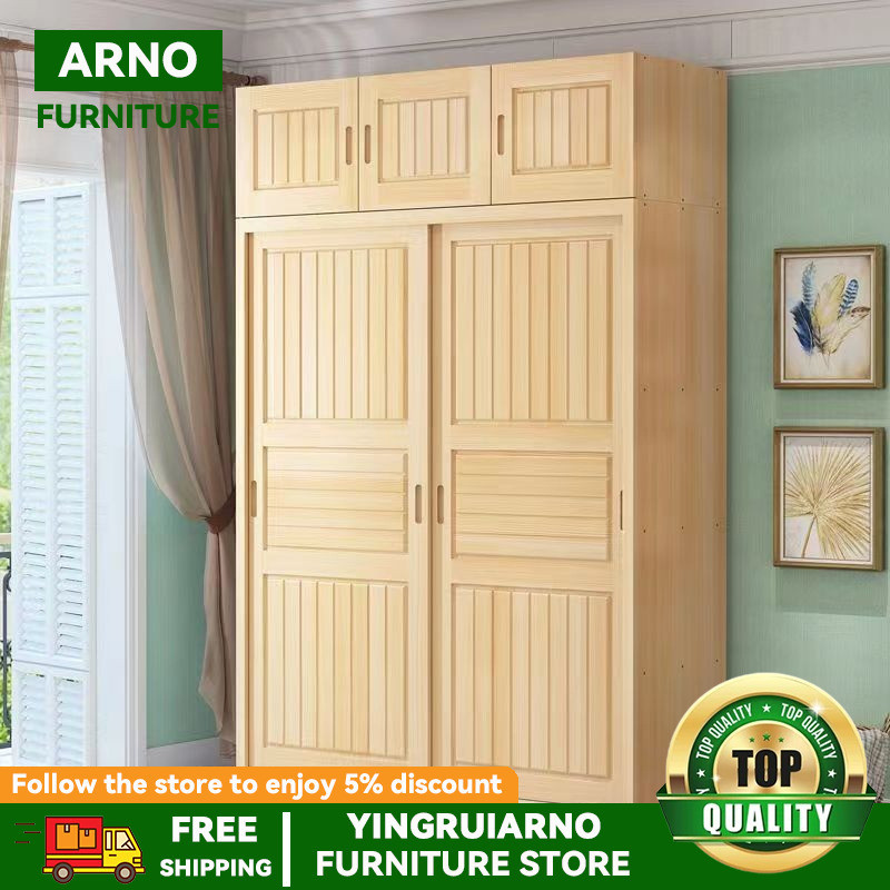 Sliding Door Wardrobe All Solid Wood Large Wardrobe Modern Simple Home ...