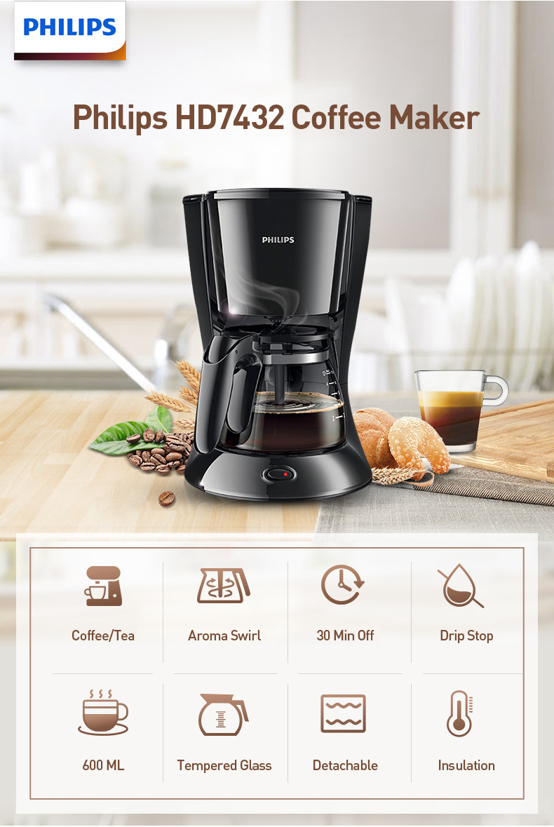 Philips drip coffee machine household American Coffee Maker HD7432 ...