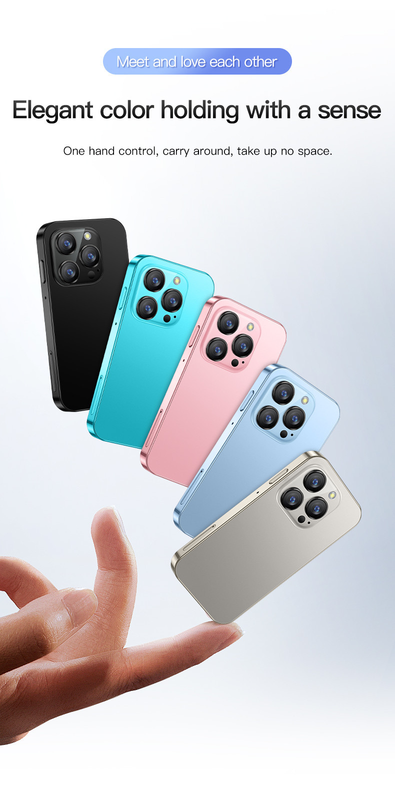 Hipipooo Super petit ini sartphone 3G double SI petit téléphone
