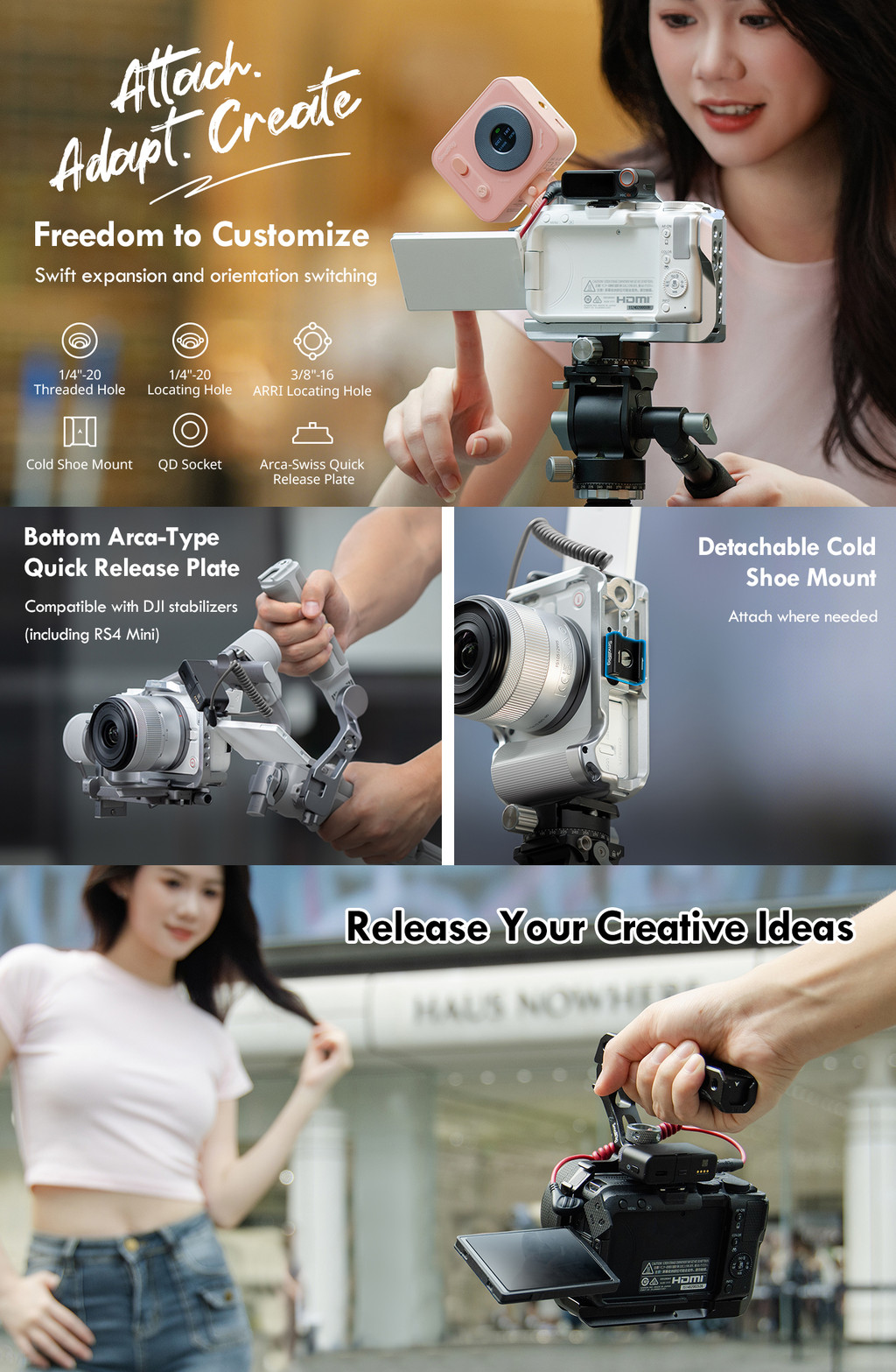 SmallRig Cage For Canon EOS R50 V Black [5427] / Silver [5428] Camera ...