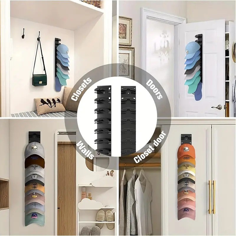 10Grid Wall Mounted Cap Rack Hat Holder Baseball Cap Holder Closet ...