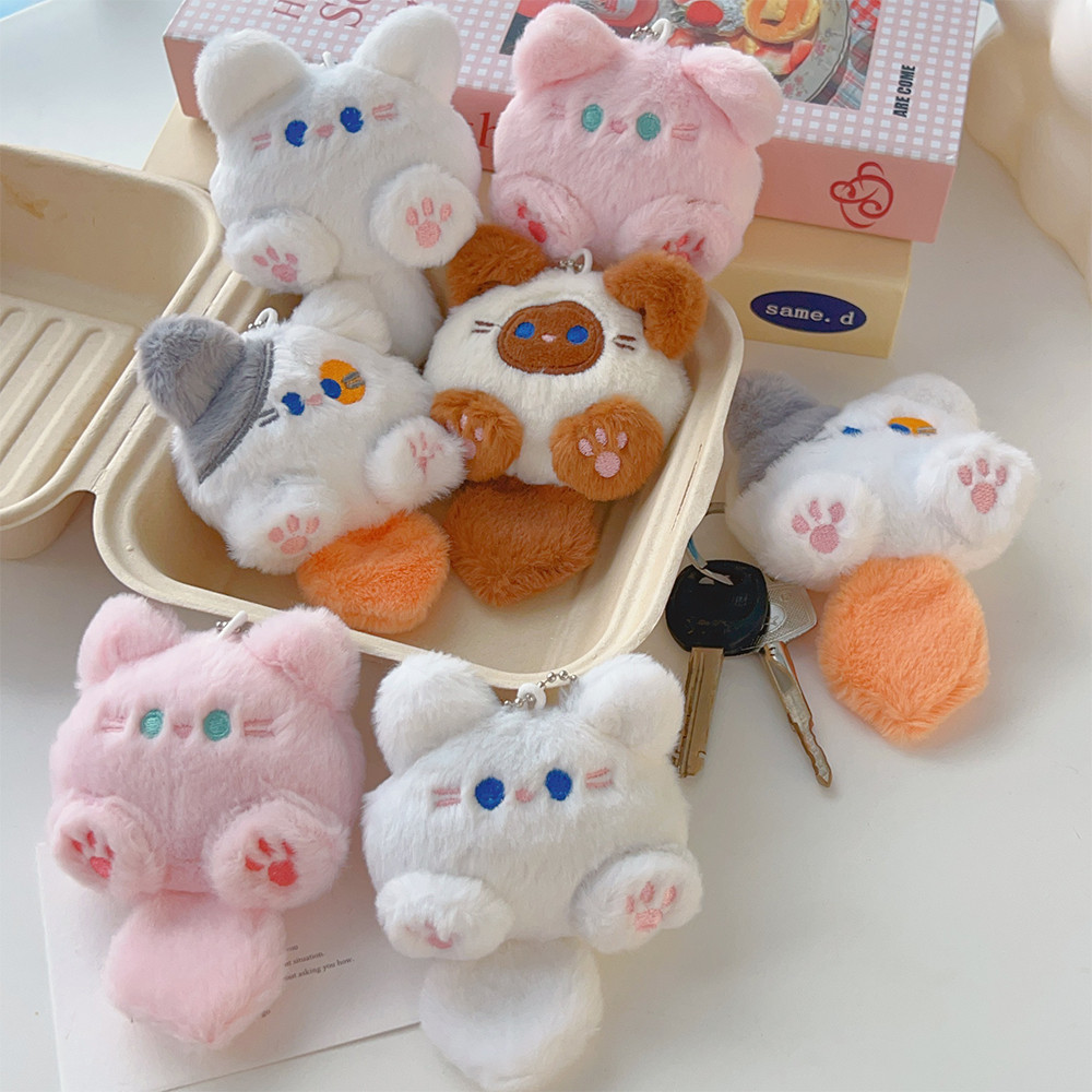 Plush Kitten Doll Keyring Girls Handbag Key DIY Hanging Decoration Cute ...