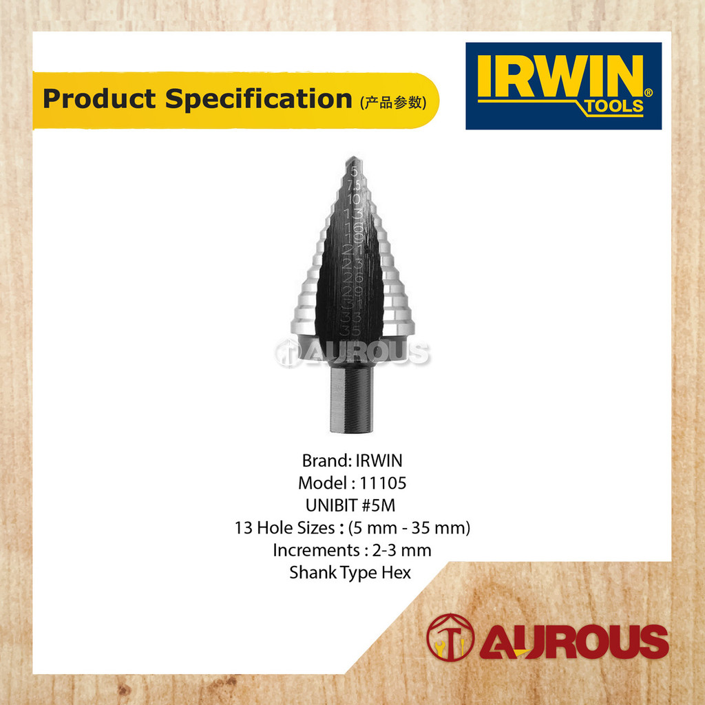 IRWIN UNIBIT #5M STEP DRILL BIT (1/4