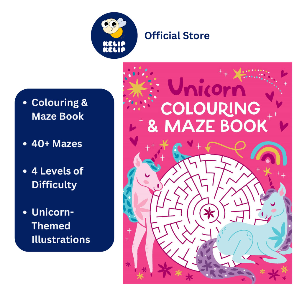 Unicorn Mazes & Colouring Book for Kids With 40+ Mazes & Beautiful ...