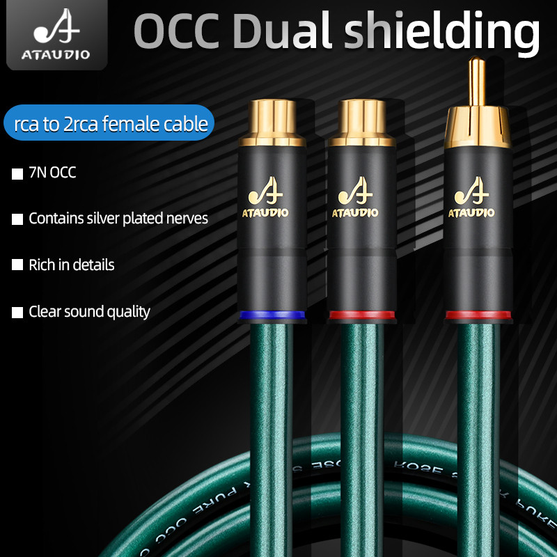 HIFI RCA Male to 2RCA Female Audio Cable 2RCA Male Splitter HIFI Cable ...