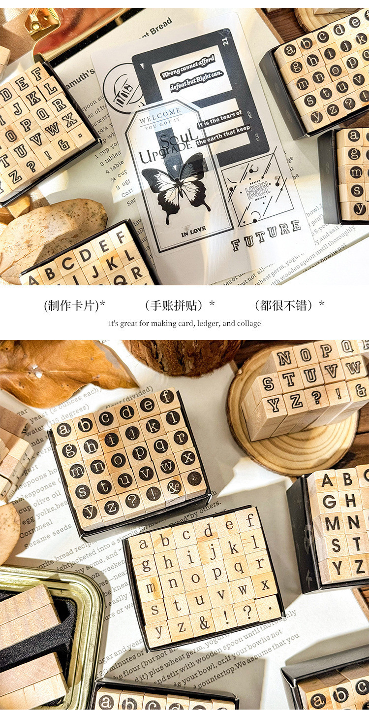 Rubber Stamp Letters Alphabets 30 pcs Alphabet Mini Stamps for Pottery ...
