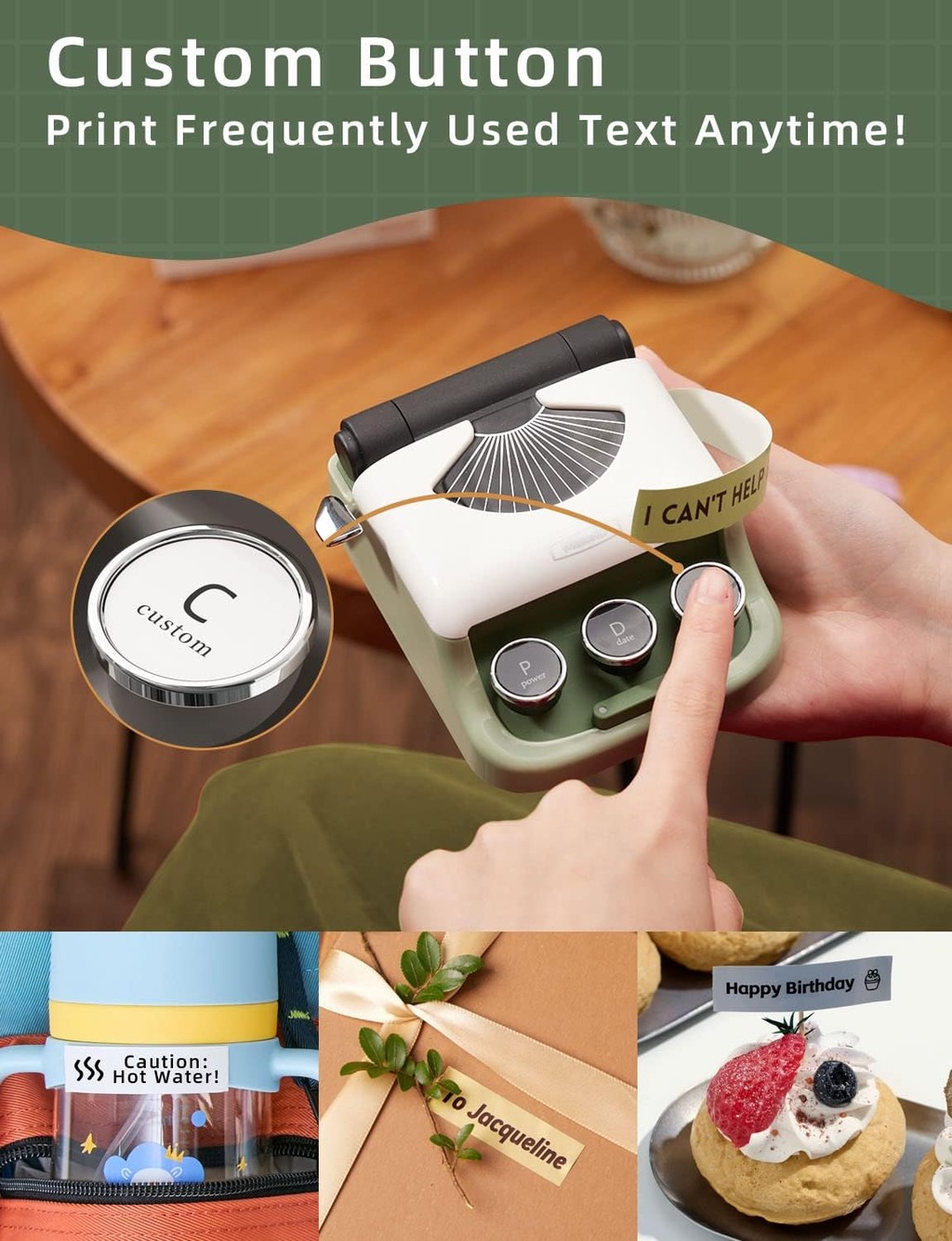MAKEID Q1 Bluetooth Label Maker Printer Typewriter Thermal Sticker ...