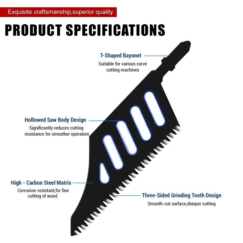 Jigsaw Blade Anti-Splinter Curve Saw Blade Heavy Duty Quick-Cut ...
