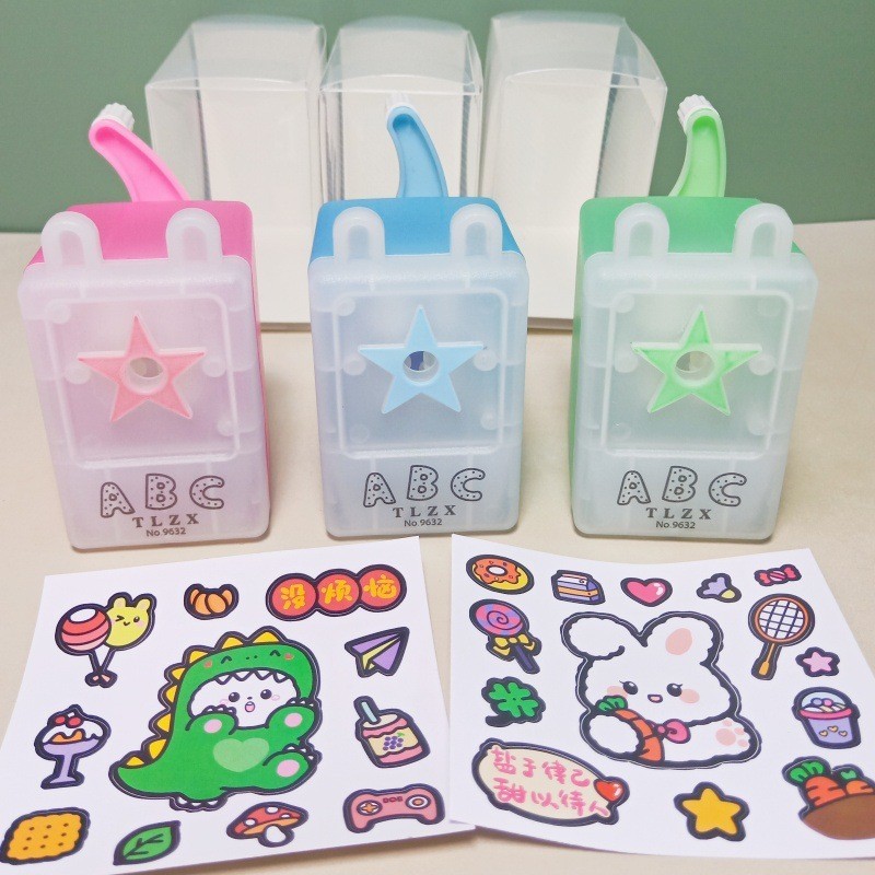Pencil Sharpener Pencil Sharpeners Pengasah Pensil with Stickers ...