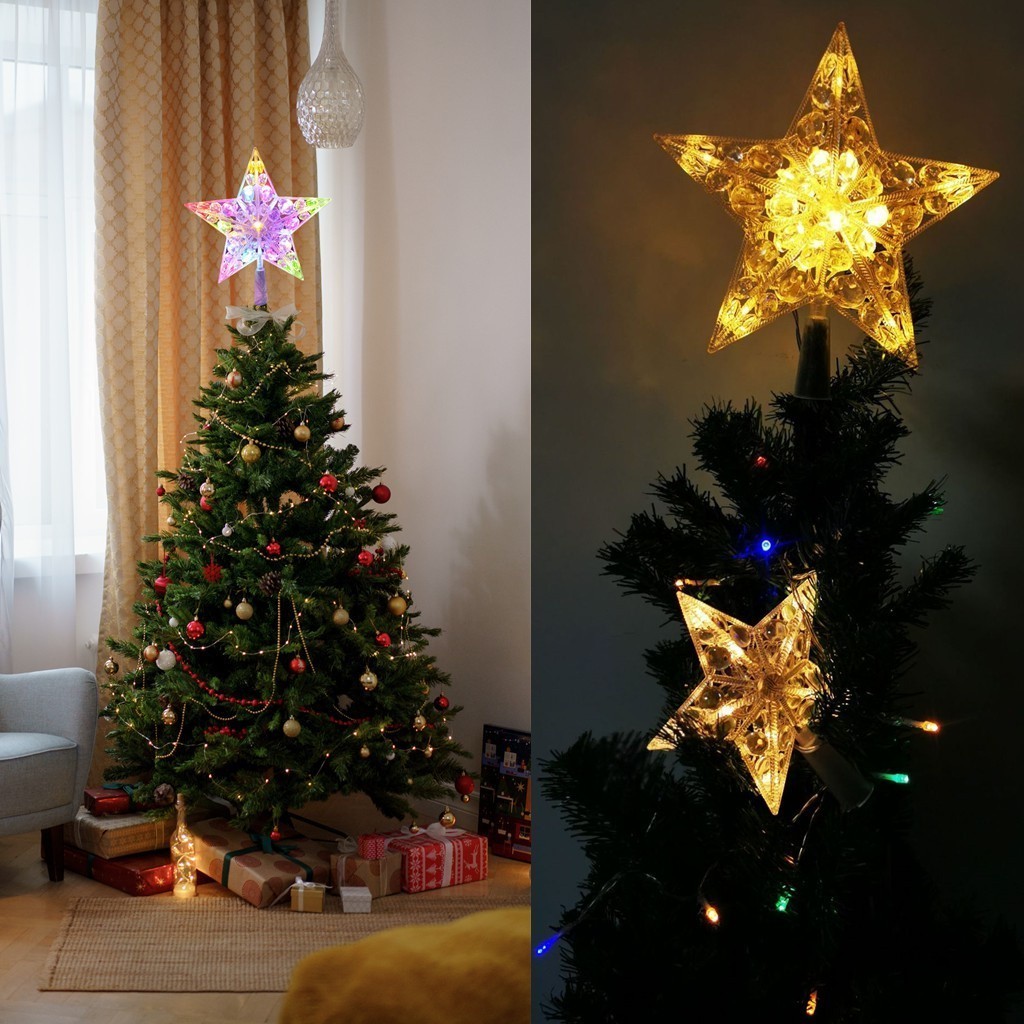 One Home Multi Color LED Tree Star Topper for Christmas Tree Lights ...