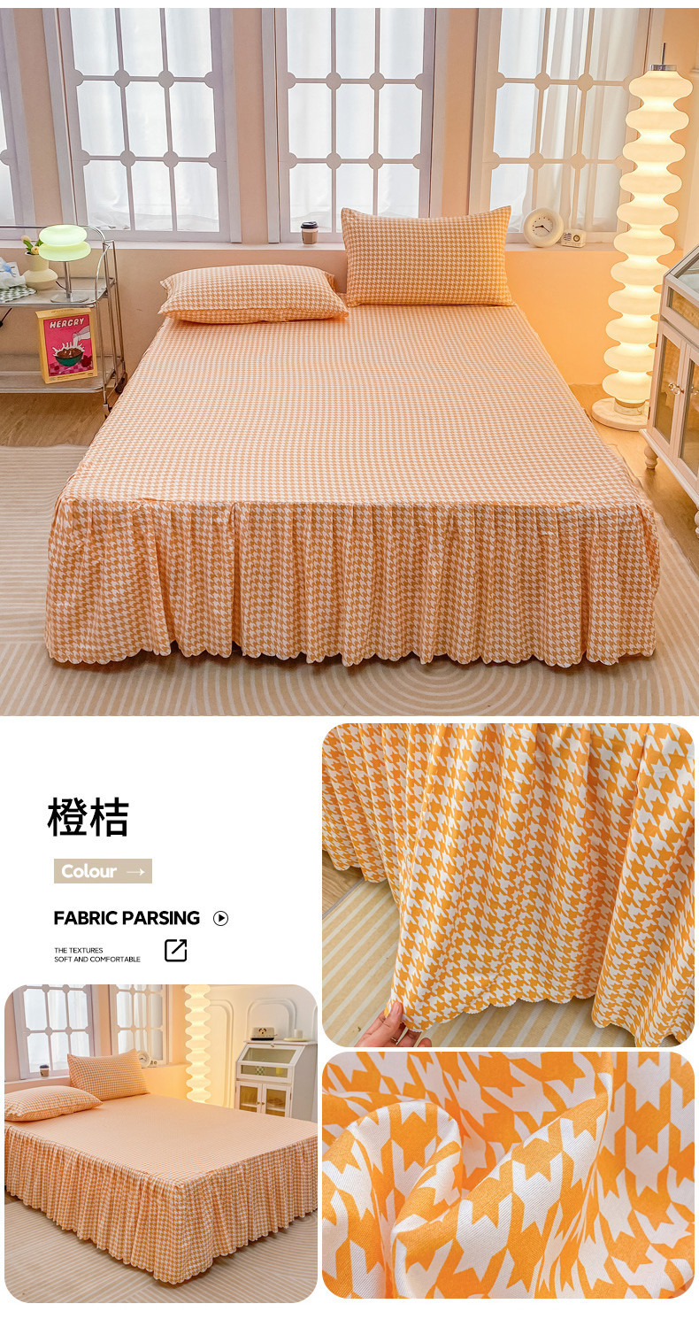 Rainbow Pattern murah cadar Bed Skirt Brushed Bed Sheet Cover Bedspread ...