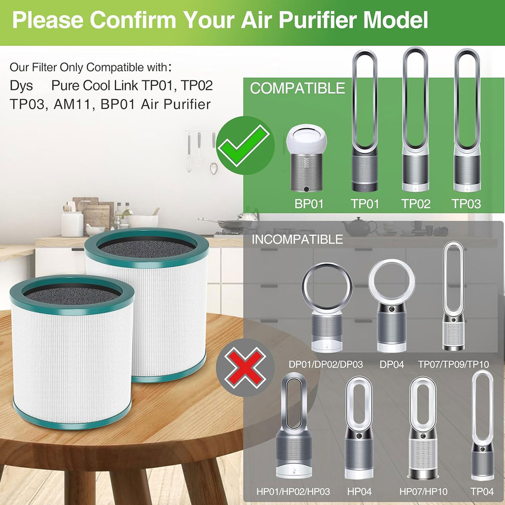 🇲🇾🚚True HEPA replacement air purifier filter for Dyson TP00 TP01 TP03 ...