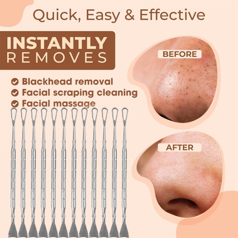 Photo inspiration: Blackhead Shovel Long Elbow Stainless Steel Double Headed Photo Inspiration