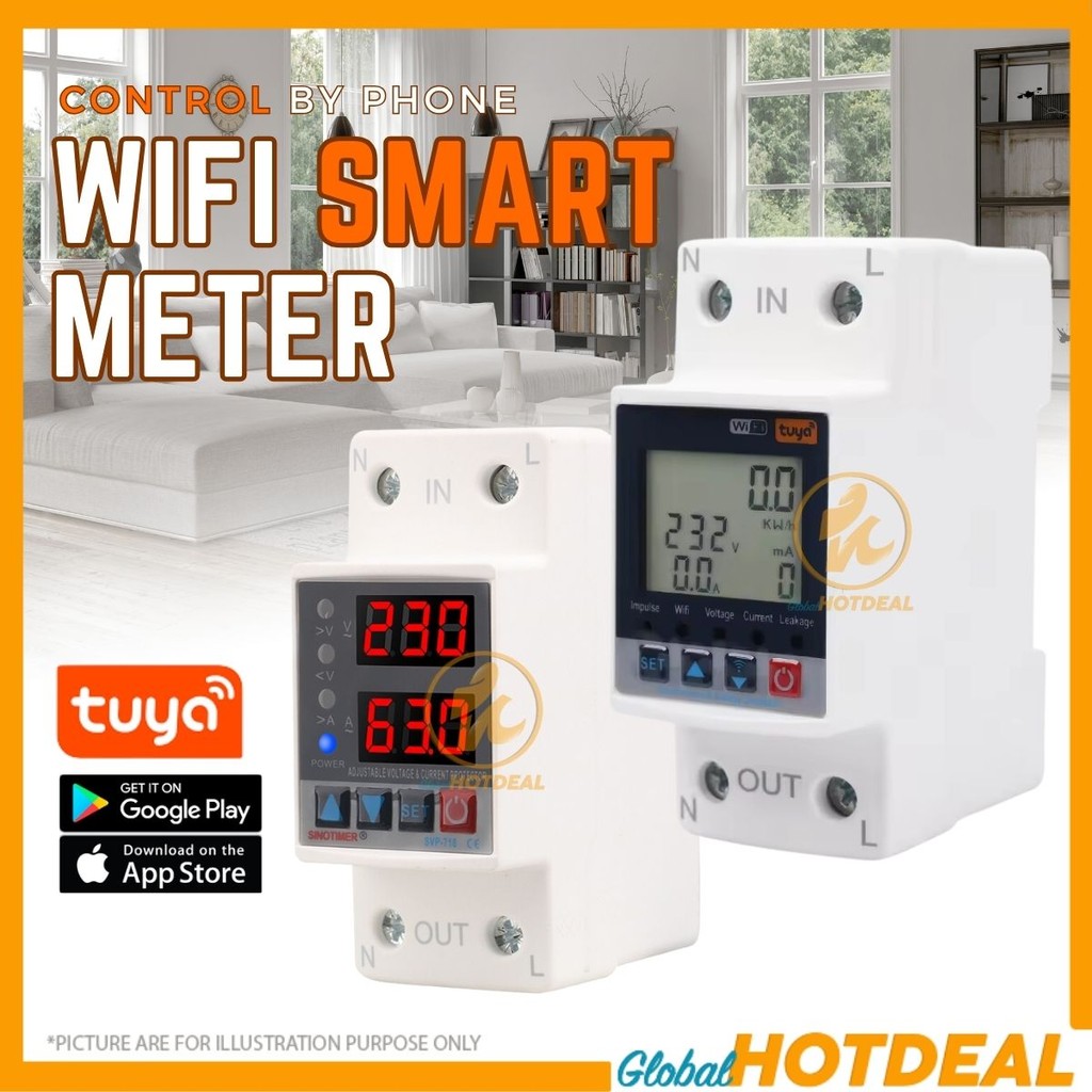 POTRIC SMART WIFI Power Monitoring Meter 63A Smart Meter Timer Control ...