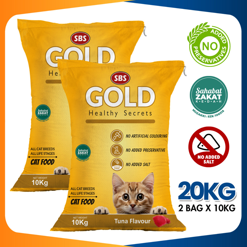 [20KG] SBS GOLD | MAKANAN KUCING PREMIUM MURAH | AGROTERNAK | 2 BAG X ...